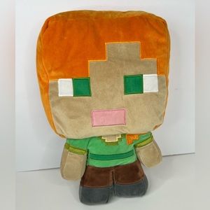 Minecraft Plush Stuffed Alex Pillow Buddy Polyester‎ Microfiber 16" Official